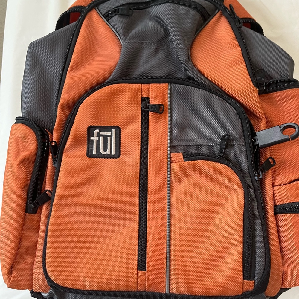 Orange and Gray Men's Backpack
